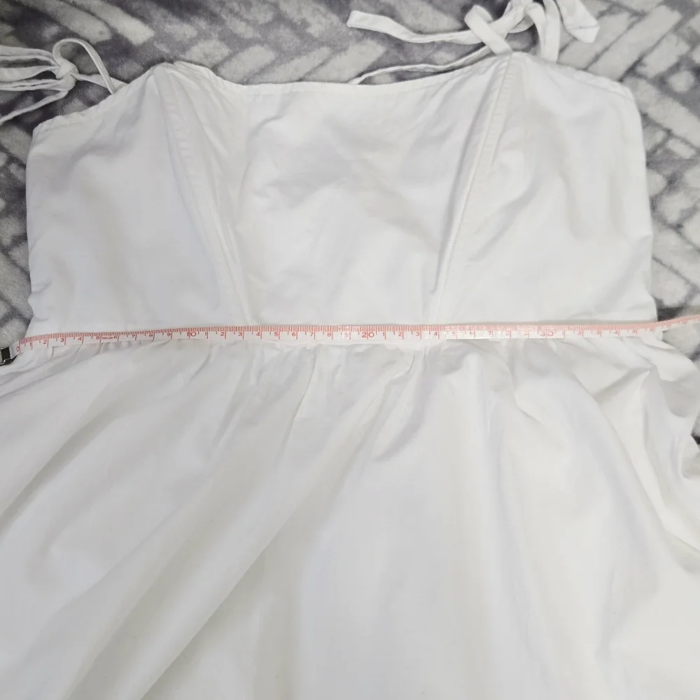 Oak + Fort White Bubble Hem Mini Dress Cotton Size M - Picture 12 of 13